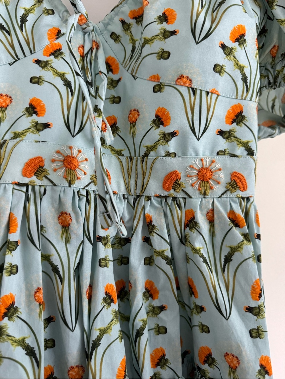 AGUA BY AGUA BENDITA Manzanilla floral print cotton poplin mini dress sz S - Picture 5 of 10